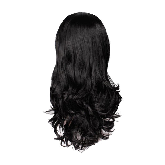 HMDABD Loose Wave Closure Outdoor Women's Natural Body Wave Hair Synthetic High Density Heat Wig Deep Wave Wigs for Women Synthetic（Black