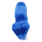 MapofBeauty 28 Inch Long Curly Hair Costume Cosplay Wig, Bright Blue