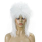 BESTBEL 80s Wig White Mullet Wig Rocking Diva Wigs for Women Punk Hair