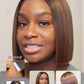 Beauty Forever Bob Drawstring Wig Human Hair Black to Chestnut Brown Yaki Straight Bob Glueless 13x4 Pre Everything Lace Front 150% Density 10 Inch Pre Cut Plucked Bye Bye Knots Ready to Go Short Wig