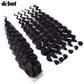 DÉBUT Wavy Long Synthetic Hair 6 Bundles with Easy Closure Body Wave High Temperature Fiber Hair Weave 7PCS 320g 1B Color