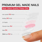 Curvlife Short Press on Nails Acrylic White Square Fake Nails with white Design Full Cover False Nails Reusable Nail Kit with Nail Glue Adhesive Tabs Glue on Nails