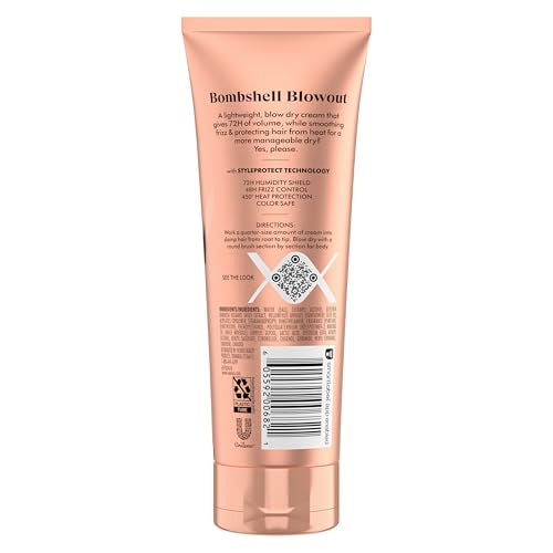 Nexxus Smooth & Full Blow Dry Balm Weightless Style Frizz Control, Volume & Heat Protect Styling Cream for Smooth & Full Hair 6 oz