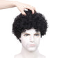 BECUS Afro Wigs for Black Men Short Afro Wigs Men 70's 80's Disco Funny Cosplay Afro Wig African American Full Synthetic Wig (Natural Black #1B)
