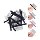 24 pcs/lot Wig Combs for Making Wig Caps 7-teeth Wig Clips Steel Teeth with Cloth Wig Combs for Hairpiece Caps Wig Accessories Tools Wig Clips for Wig (Black)
