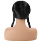WanBigVa Long Black Braided Wig with Bang for Kids Girls Gothic Party Cosplay Hair for Halloween Costume Dress-up