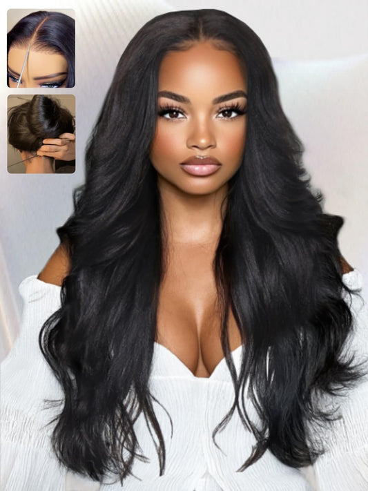 Sunber 13x4 HD Lace Loose Wave Human Hair with Drawstring Wig Upgrade 3D Cap Bye Bye Knots Pre Cut13X4 Lace Front Put On and Go 3S Wear Glueless Wigs Pre Plucked Pre Bleached Invisible Knots 22Inch