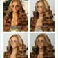 KLAIYI Wear And Go Glueless Wig Bye Bye Knots 13x4 Precut Lace Front Wigs Human Hair Ombre Highlight Blonde Body Wave Wig Pre Bleached Pre Everything Pre Plucked with Baby Hair 3S Ready to Wear 26Inch