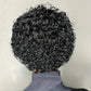 PurpleSexy Chic Elegent Short Curly Pixie Cut Human Hair Wig With Bangs Layered Pixie Wigs for Black Women Brazilian Virgin Curly Wave Human Hair Glueless Full Machine Made Wig