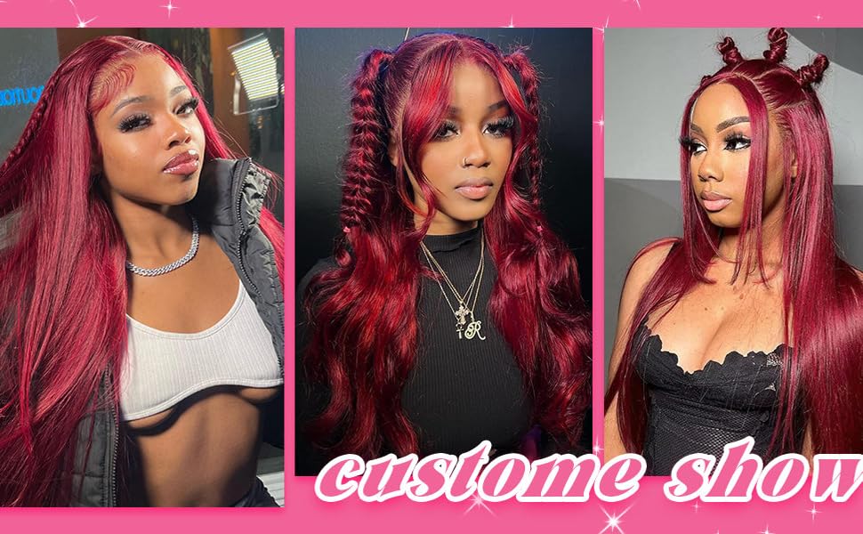 32 Inch Burgundy Wig Human Hair 99j Burgundy Lace Front Wigs Human Hair Red Human Hair Lace Front Wigs 200 Density 13x6 Hd Frontal Glueless Colored Wigs Human Hair Straight Wigs Human Hair Pre Plucked