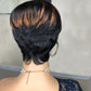 Flandi Pixie Cut Wigs for Black Women Pixie Cut Wig Human Hair Short Layered Wigs Full Machine Made Short Haircut Wig Glueless with Bangs Black with Brown F1B33