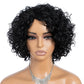Rebecca Fashion Short Curly Human Hair Wigs for Black Women Cute Curly Bob Wig Side Part Non Lace Glueless Wigs Brazilian Remy Natural Looking Natural Color