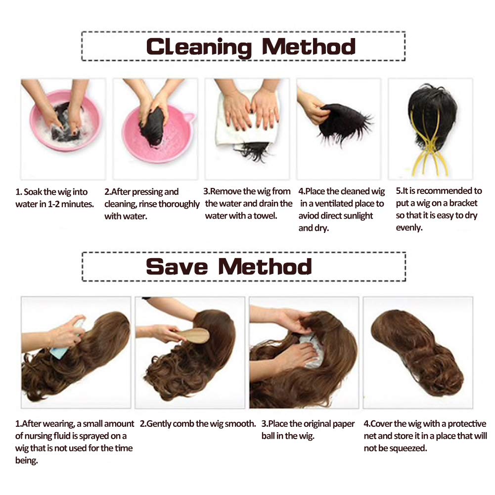 Baruisi Men Wigs Short Brown Wig Synthetic Heat Resistant Natural Halloween Cosplay Hair Wig