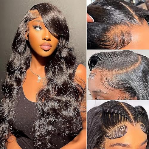 Levergreen Body Wave Lace Front Wigs Human Hair Pre Plucked Glueless 4x4 Lace Closure Wigs Human Hair Wigs For Black Women Human Hair Wig Body Wave Frontal Wigs Human Hair (Closure Wig, 22 Inch)