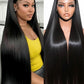 Ruibor Straight Lace Front Wigs Human Hair Pre Plucked 13x6 HD Lace Frontal Wigs Human Hair Wig 200 Density Soft Silky Smooth Tiny Knots Natural Black Human Hair Wig Invisilbe Hairline 24 Inch