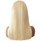 Hoscod 16 Inch Blonde Bob Wig Human Hair Pre Plucked with Baby Hair Straight 613 Bob Wig Human Hair 180 Density 13x4 HD Transparent Lace Blonde Short Wigs 613 Glueless Wigs for Women