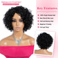 Rebecca Fashion Short Curly Human Hair Wigs for Black Women Cute Curly Bob Wig Side Part Non Lace Glueless Wigs Brazilian Remy Natural Looking Natural Color