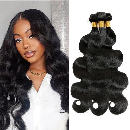 12A Grade Human Hair Bundles Body Wave Bundles Human Hair 18 18 18Inch 100% Unprocessed Brazilian Virgin Hair Body Wave 3 Bundles Human Hair Extensions for Black Women Natural Color