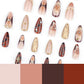 24Pcs Handmade Almond Press on Nails Medium Fake Nails with 3D Flower Rhinestones Design French Tip Almond False Nail Artificial Acrylic Nails Press ons Full Cover Flower Stick on Nails for Women