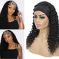 WENYAN Headband Wig Human Hair Deep Wave 16 Inch Wigs for Black Women Glueless None Lace Front Curly Wave Wig Brazilian Virgin Hair Wear and Go Wigs Machine Made 150% Density Wigs Natural Color