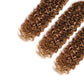 Biliisyff Ombre Brown and Blonde Deep Curly Weave Bundles Human Hair P4/27 Brown Honey Blonde Kinky Curly Bundles Double Weft Wet and Wavy Bundles Silky and Soft for Black Women 20 22 24 Inch