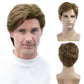 Baruisi Mens Wigs Short Light Brown Wig Synthetic Heat Resistant Natural Halloween Cosplay Hair for Male