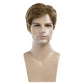 Baruisi Mens Wigs Short Light Brown Wig Synthetic Heat Resistant Natural Halloween Cosplay Hair for Male