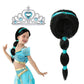 Arabian Princess Wig for Girls Jasmine Braid with Princess Tiara Princess Dress Up Costume Cosplay Halloween Accessories for Kids