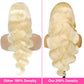 Resore 613 13x6 Lace Front Wig Human Hair 200 Density Body Wave Blonde Lace Front Wigs Human Hair 28 Inch Full & Thick 613 HD Lace Frontal Wig Pre Plucked with Baby Hair for Women.