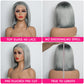 CYSDRH Grey Bob Wig Human Hair Full 13x6 HD Lace Front Wigs 180% Density Short Bob Wigs for Black Women Pre Plucked Pre Cut 12A Unprocessed Brazilian Virgin Human Hair Wigs - 12 Inch Grey Bob Wig