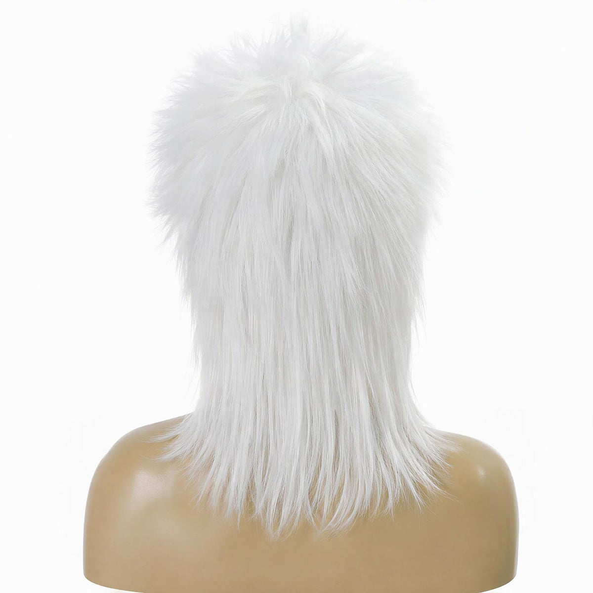 BESTBEL 80s Wig White Mullet Wig Rocking Diva Wigs for Women Punk Hair