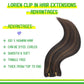 LORIEN Clip in Hair Extensions Real Human Hair, 18 Inch 100g, 1B/6 Natural Black to Chestnut Brown, Clip in 100% Brazilian Remy Human Hair Extensions 8pcs Per Set with 18 Clips Double Weft