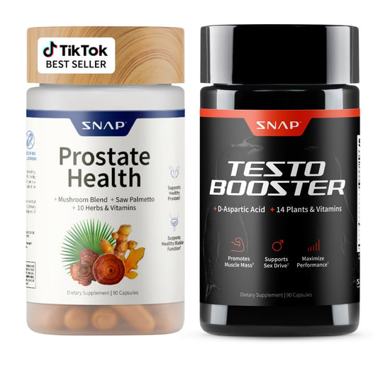 Snap Supplements Prostate Health Support Supplement Bundle with Testosterone Booster, 90 Capsules & 90 Capsules