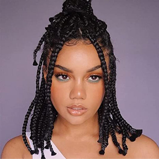Braiding Hair Pre Stretched 14 inch 3 Packs Short Braiding Hair，No Itch, Hot Water Setting Natural Black Professional Synthetic Hair Extensions for Braids(14in,1B)