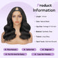 Emistar Long Wave V Part Wig, Natural Looking U Part WigSoft Synthetic Hair as Human Hair, Wear And Go Glueless Half Wigs for Black Women (Black, 14 Inch)