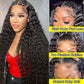 WPPIKK 13x6 Lace Front Wigs Human Hair Pre Plucked Wet and Wavy Human Hair Wigs for Black Women Deep Wave Wig 180 Density Curly Lace Frontal Wig (13x6 Lace Black Color, 28 Inch)