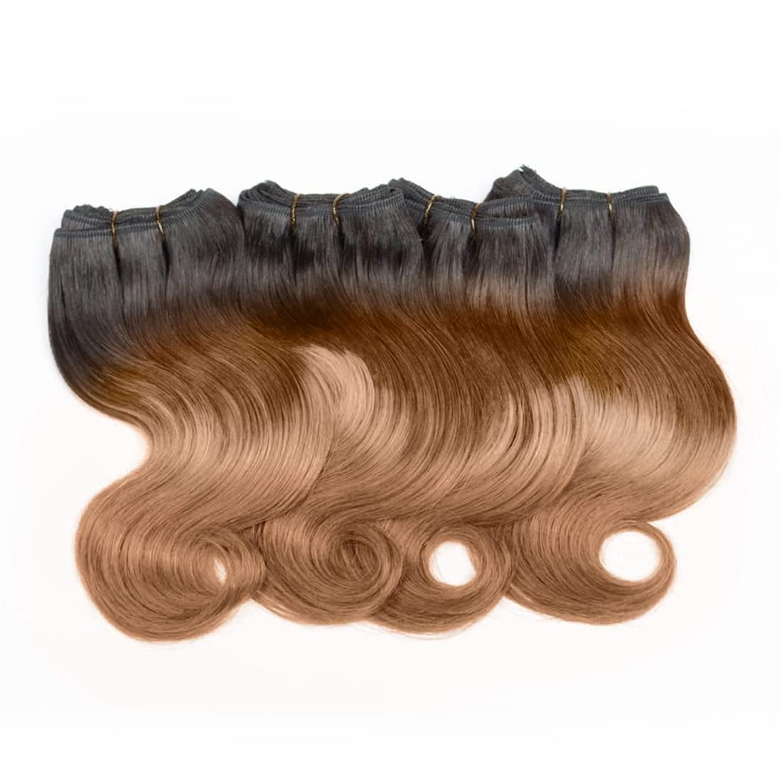 Ombre Human Hair Bundles Body Wave 4 bundle human hair 12A Virgin Unprocessed Human Hair Short Bundles Ombre Blonde Bundles(8888，1B/30）