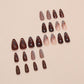 RTKHFZE Medium Buttterfly Press on Nails Almond Fake Nails with Design Brown Butterfly Press on False Nails Full Cover Fall Nails for Women 24Pcs