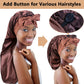 2pcs Long Satin Bonnets with Tie Band, Large Braid Bonnet Silky Hair Cap for Locs Women Sleeping, E