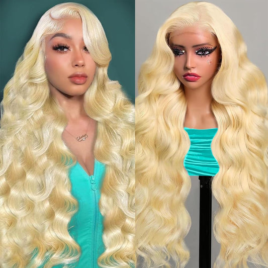 613 Lace Front Wig Human Hair 250 Density 13x6 Body Wave Lace Front Wigs Pre Plucked With Baby Hair 613 HD Lace Frontal Wigs Blonde Wig Human Hair 26 Inch