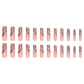 Long Press on Nails Square Fake Nails Silver Glitter French Tip False Nails with Silver Swirl Design Acrylic Nails Long Square Glue on Nail Full Cover Stick on Nail for Women 24Pcs