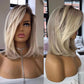 Byluxurious Highlight Ash Blonde Wig Human Hair Pre Plucked Breathable Balayage Ombre Brown Blonde Straight Short Bob Wigs 13x4 UHD Lace Front Wig Remy Real Human Hair for Woman 12Inch 180% Density