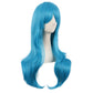 MapofBeauty 28 Inch Long Curly Hair Costume Cosplay Wig, Cyan Blue