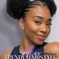 Quick Wig Braided Wigs Afro Puff Wig 360 Full Lace Puff Bun Updo Hair for Women Braided Lace Front Wig with Baby Hair Synthetic Handmade Braids Puff Wig Donut Chignon Wig (1B)