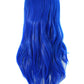 MapofBeauty 28" 70cm Long Curly Hair Ends Costume Cosplay Wig (Navy Blue)