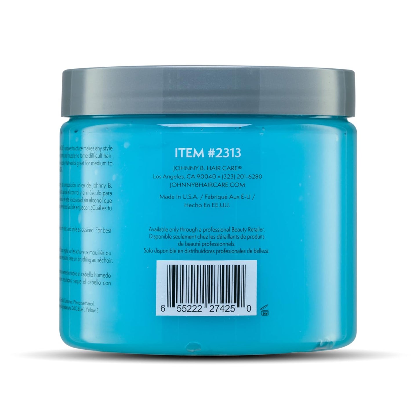 JOHNNY B. Mode Hair Styling Gel for Men, Alcohol-Free, Water Soluble 16 oz.