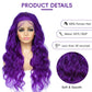 Purple wig Human Hair Body Wave Human Hair Wig Pre Plucked 200 Densily Purple Lace Front Wig Human Hair 13x4 HD Lace Frontal wig 32 Inch