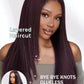 KLAIYI Black Cherry Layered Straight 13x4 Precut Lace Front Wigs Human Hair Bye Bye Knots Glueless Ready to Wear and Go Wig Drawstring Pre Plucked Bleached Dark Burgundy Wine Red Pre Everything 26Inch