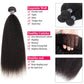Amella Hair 10A Kinky Straight Hair 1 Bundles Yaki Human Hair Weave Unprocessed Brazilian Virgin Remy Sew in Hair Extensions Natural Black(12inch)