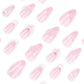 24 Pcs White French Tip Press on Nails Almond Medium Fake Nails with Glue Cute Pink False Nails with 3D Flower Bow Design Handmade Nails Glossy Holiday Glue on Nails Reusable Stick on Nails for Women